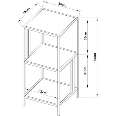 HelloShop26 - SteelShelf - 80x35x35 cm - Blanc - Shelf - Publicité HelloShop26 - SteelShelf - 80x35x35 cm - Blanc - Shelf - Publicité