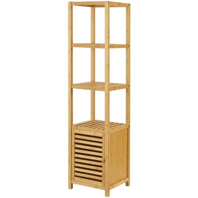 HELLOSHOP26 - 4 niveles bambú - puerta - gabinete de baño HELLOSHOP26 - 4 niveles bambú - puerta - gabinete de baño