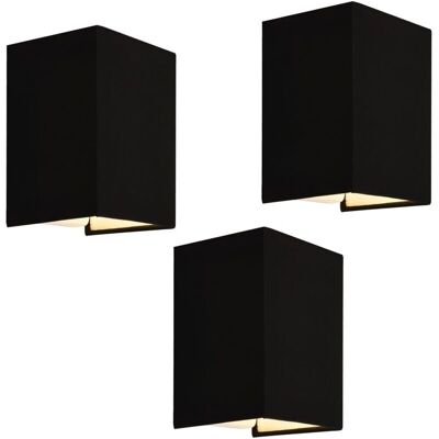 HelloShop26 - Pack 3 apliques angular - E27 - 60W - Lámpara pared HelloShop26 - Pack 3 apliques angular - E27 - 60W - Lámpara pared