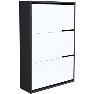 HELLOSHOP26 Zapatero - 110x74x24 cm - Blanco Antracita HELLOSHOP26 Zapatero - 110x74x24 cm - Blanco Antracita