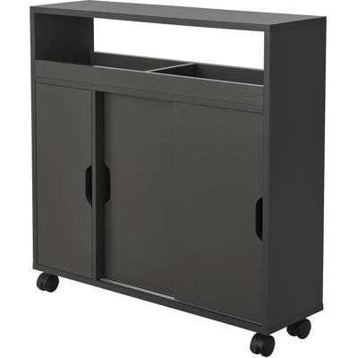 HelloShop26 - Muebles de baño con puertas correderas gris oscuro - Gris oscuro - Bathroom storage cabinet HelloShop26 - Muebles de baño con puertas correderas gris oscuro - Gris oscuro - Bathroom storage cabinet
