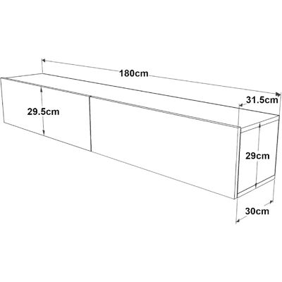 HelloShop26 - 2 puertas mueble TV 29,5x180x31,5 cm - Roble rústico - 2 puertas - Mueble TV HelloShop26 - 2 puertas mueble TV 29,5x180x31,5 cm - Roble rústico - 2 puertas - Mueble TV