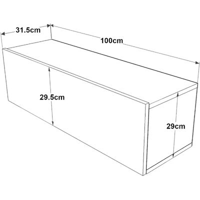HELLOSHOP26 - Mueble TV con puerta - 29.5 x 100 x 31.5 cm HELLOSHOP26 - Mueble TV con puerta - 29.5 x 100 x 31.5 cm