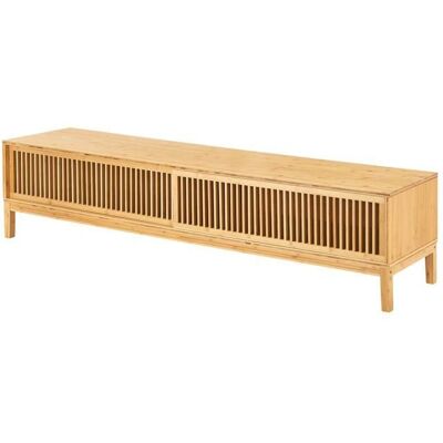 HelloShop26 - Mueble tv de bambú 140 x 40 x 38 cm natural - TV cabinet HelloShop26 - Mueble tv de bambú 140 x 40 x 38 cm natural - TV cabinet