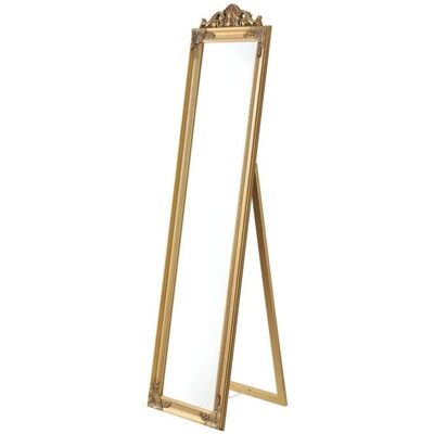HELLOSHOP26 Espejo de pie en madera de eucalipto ajustable HELLOSHOP26 Espejo de pie en madera de eucalipto ajustable