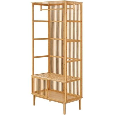 HELLOSHOP26 Perchero de bambú - Estilo escandinavo - 185x80x45cm HELLOSHOP26 Perchero de bambú - Estilo escandinavo - 185x80x45cm