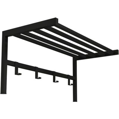 HELLOSHOP26 Perchero de pared - 4 ganchos, negro, 32.5x69x34cm HELLOSHOP26 Perchero de pared - 4 ganchos, negro, 32.5x69x34cm