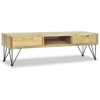 HELLOSHOP26 - Buffet TV 120cm - Teak massiccio - Beige - Credenza TV HELLOSHOP26 - Buffet TV 120cm - Teak massiccio - Beige - Credenza TV