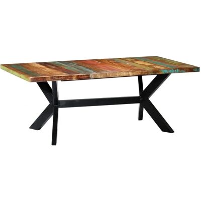 Mesa de comedor de madera maciza reciclada estilo industrial vintage 200x100x75cm Mesa de comedor de madera maciza reciclada estilo industrial vintage 200x100x75cm