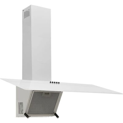 Helloshop26 - Cappa da parete 90 cm - 90 cm - bianco - acciaio e vetro temperato - Cappa Helloshop26 - Cappa da parete 90 cm - 90 cm - bianco - acciaio e vetro temperato - Cappa