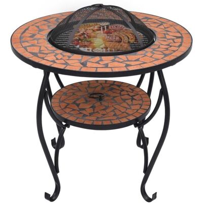 Helloshop26 - Terra cota mosaico mesa de chimenea 68cm cerámica Helloshop26 - Terra cota mosaico mesa de chimenea 68cm cerámica