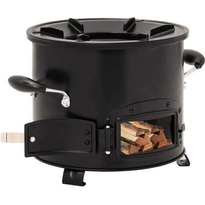 HELLOSHOP26 - Wood Camp Stove - Negro - Metal - Camp Stove HELLOSHOP26 - Wood Camp Stove - Negro - Metal - Camp Stove