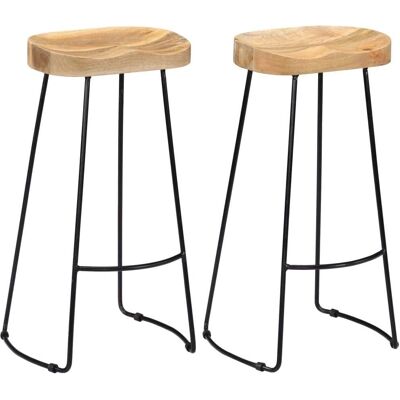 MOBIKASA - Set di 2 Sgabelli da Bar in Mango - Stile Industriale - 45x40x78 cm MOBIKASA - Set di 2 Sgabelli da Bar in Mango - Stile Industriale - 45x40x78 cm
