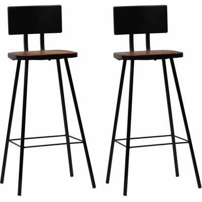 Sgabelli da Bar in Legno Riciclato Mobikasa - Set da 2 Sgabelli da Bar in Legno Riciclato Mobikasa - Set da 2