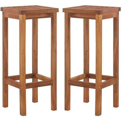HELLOSHOP26 Madera de acacia 2 taburetes - Duraderos y resistentes a la intemperie HELLOSHOP26 Madera de acacia 2 taburetes - Duraderos y resistentes a la intemperie