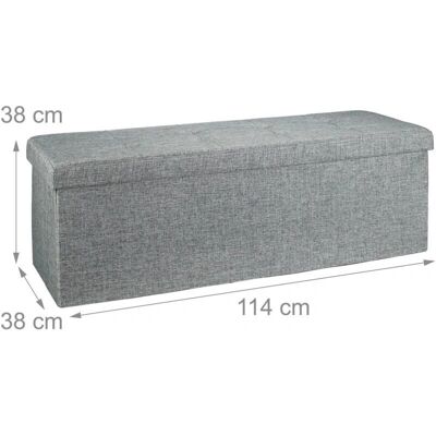 HELLOSHOP26 Banco de almacenamiento con tapa - Gris - Muebles HELLOSHOP26 Banco de almacenamiento con tapa - Gris - Muebles
