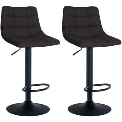 DÉCOSHOP26 Taburete de bar de tela negra - Altura ajustable 87-108,5cm DÉCOSHOP26 Taburete de bar de tela negra - Altura ajustable 87-108,5cm