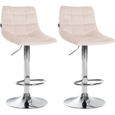 Tabourets de Bar en Velours Beige Décoshop26 - Réglables en Hauteur & Rotation 360° - Ensemble de Deux - Publicité Tabourets de Bar en Velours Beige Décoshop26 - Réglables en Hauteur & Rotation 360° - Ensemble de Deux - Publicité