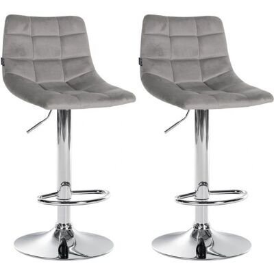 Décoshop26 Taburetes de Bar de Terciopelo Gris - Bar Stools Décoshop26 Taburetes de Bar de Terciopelo Gris - Bar Stools