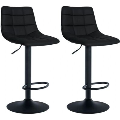 Décoshop26 Taburetes de bar ajustables en altura de cuero sintético negro - Taburetes Décoshop26 Taburetes de bar ajustables en altura de cuero sintético negro - Taburetes