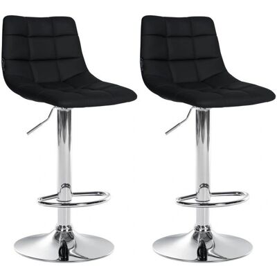 Décoshop26 Taburetes de bar ajustables en altura de cuero sintético negro - Taburetes Décoshop26 Taburetes de bar ajustables en altura de cuero sintético negro - Taburetes