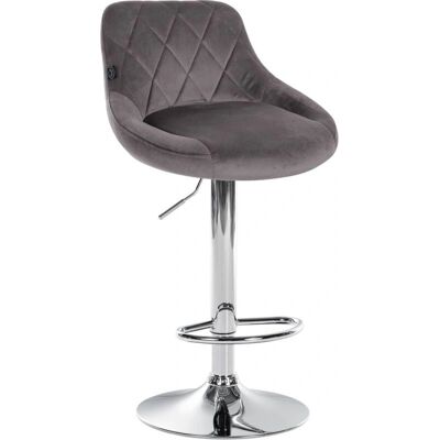 DÉCOSHOP26 - TDB10673 - Terciopelo Gris - Giratorio Taburete DÉCOSHOP26 - TDB10673 - Terciopelo Gris - Giratorio Taburete