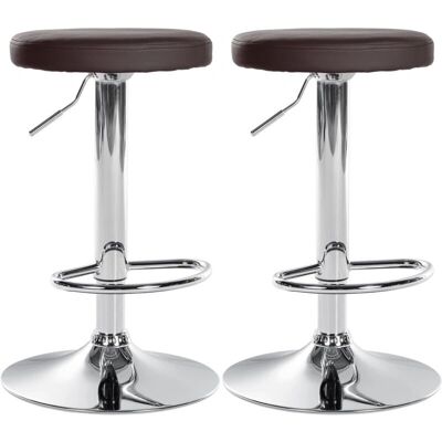DECOSHOP26 - TDB10690 - sedile PU marrone - chrome - sgabelli da bar DECOSHOP26 - TDB10690 - sedile PU marrone - chrome - sgabelli da bar