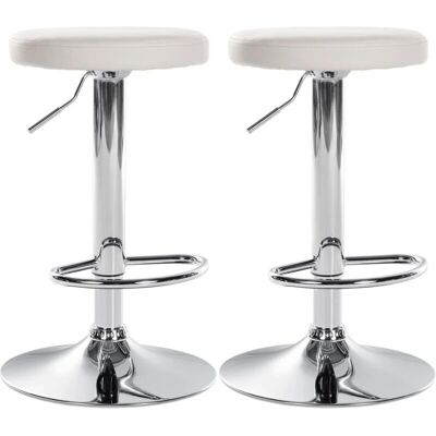 Décoshop26 TDB10695 PU blanco Taburete de bar Décoshop26 TDB10695 PU blanco Taburete de bar