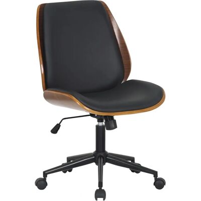 Décoshop26 - BUR10681 - Cuir PU noir - Métal noir - Office chair - Publicité Décoshop26 - BUR10681 - Cuir PU noir - Métal noir - Office chair - Publicité