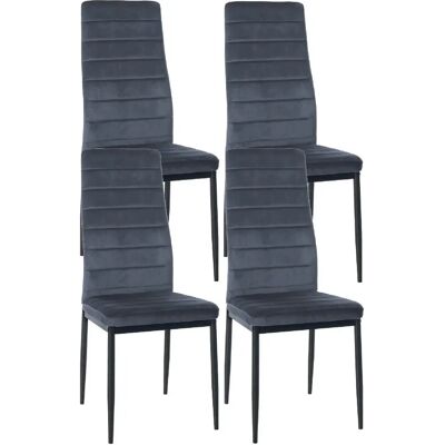 DÉCOSHOP26 - CDS10404 - Terciopelo gris - Sillas de comedor DÉCOSHOP26 - CDS10404 - Terciopelo gris - Sillas de comedor