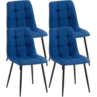 Décoshop26 - CDS10410 - Blue fabric - Dining chairs - Publicité Décoshop26 - CDS10410 - Blue fabric - Dining chairs - Publicité