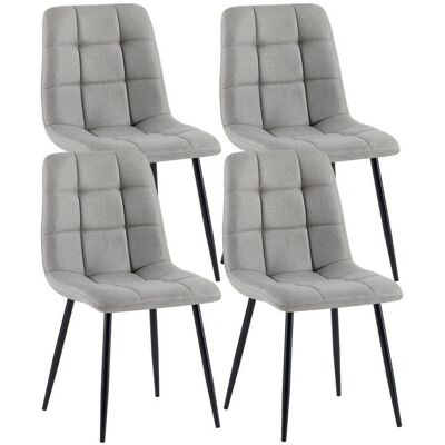 Décoshop26 - CDS10413 - tissu gris - pieds métal noirs - Chaise de salle à manger - Publicité Décoshop26 - CDS10413 - tissu gris - pieds métal noirs - Chaise de salle à manger - Publicité