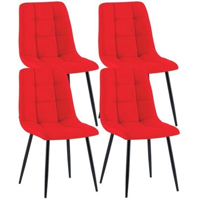 Décoshop26 - Sillas de comedor de tela roja - Sillas de comedor Décoshop26 - Sillas de comedor de tela roja - Sillas de comedor