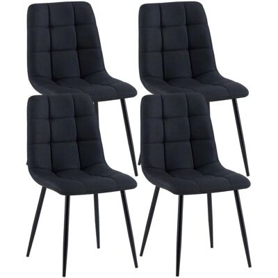 Décoshop26 CDS10416 - Sillas de comedor de tela negra modernas Décoshop26 CDS10416 - Sillas de comedor de tela negra modernas