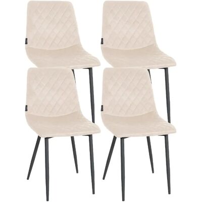 DÉCOSHOP26 - CDS10419 - Terciopelo crema - patas de metal negro - Sillas de comedor DÉCOSHOP26 - CDS10419 - Terciopelo crema - patas de metal negro - Sillas de comedor
