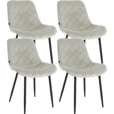 Décoshop26 Juego de 4 sillas de terciopelo con base de metal - Modernas Décoshop26 Juego de 4 sillas de terciopelo con base de metal - Modernas