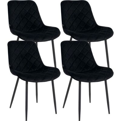 DÉCOSHOP26 Sillas de comedor de terciopelo negro - Sillas de comedor DÉCOSHOP26 Sillas de comedor de terciopelo negro - Sillas de comedor