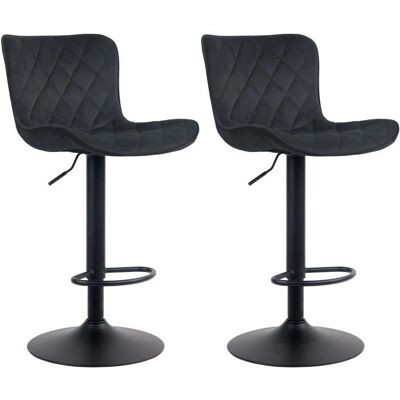 DÉCOSHOP26 - TDB10727 - Velluto nero - Base metallica - sgabelli da bar DÉCOSHOP26 - TDB10727 - Velluto nero - Base metallica - sgabelli da bar