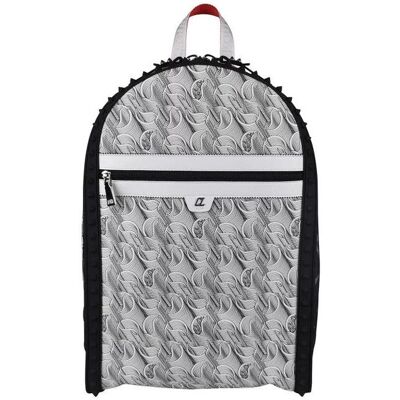 Christian Louboutin Backparis Rugzak - Monogramprint, Wit Leer, Verstelbare Riemen - Rugzak Christian Louboutin Backparis Rugzak - Monogramprint, Wit Leer, Verstelbare Riemen - Rugzak