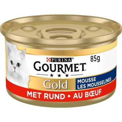 Gourmet Gold Rund Mousse - Natvoer voor katten - 24x85g Gourmet Gold Rund Mousse - Natvoer voor katten - 24x85g