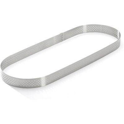 De Buyer 30 x 11 cm Anneau à tarte oblong perforé - Fabrication française De Buyer 30 x 11 cm Anneau à tarte oblong perforé - Fabrication française