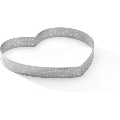 De Buyer hjärtformad perforerad rostfritt stål tartform De Buyer hjärtformad perforerad rostfritt stål tartform