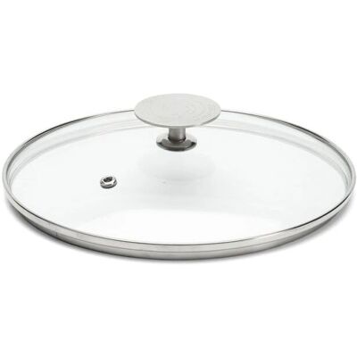 Coperchio in Vetro De Buyer 20cm - Con Foro Vapore, Resistente al Calore, Made in France Coperchio in Vetro De Buyer 20cm - Con Foro Vapore, Resistente al Calore, Made in France
