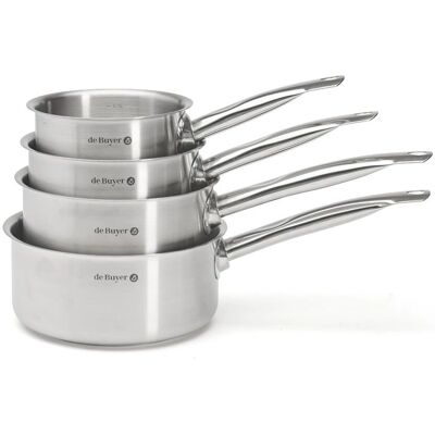 De Buyer Series of 4 Stainless Steel Saucepans 14-16-18-20cm - Cookware Set De Buyer Series of 4 Stainless Steel Saucepans 14-16-18-20cm - Cookware Set