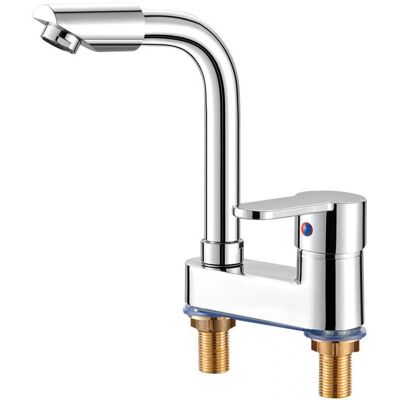 Linghhang - 2-Hole Dual-Handle - Hot Cold - With Hose - Bathroom faucet Linghhang - 2-Hole Dual-Handle - Hot Cold - With Hose - Bathroom faucet