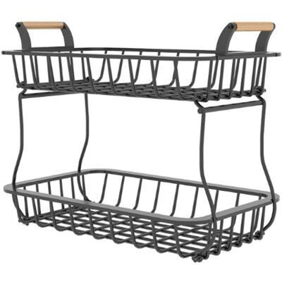 Linghhang - 2-tier Fruit Basket - Metal - Storage rack Linghhang - 2-tier Fruit Basket - Metal - Storage rack