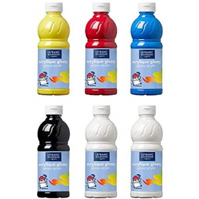 Ensemble de Peintures Acryliques LEFRANC BOURGEOIS - 6 Couleurs 500ml Ensemble de Peintures Acryliques LEFRANC BOURGEOIS - 6 Couleurs 500ml