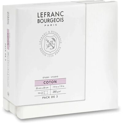 Lefranc & Bourgeois Studiocanvas 20x20cm - 3-Pack Lefranc & Bourgeois Studiocanvas 20x20cm - 3-Pack
