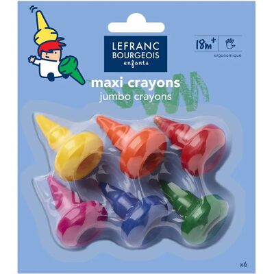 Lefranc Bourgeois Baby Crayons - Ergonomic 6 Pack for Kids Lefranc Bourgeois Baby Crayons - Ergonomic 6 Pack for Kids