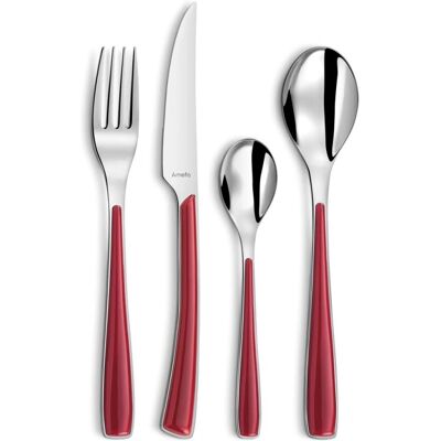 Ensemble de couverts rouge Amefa 24 pièces - Design contemporain - Publicité Ensemble de couverts rouge Amefa 24 pièces - Design contemporain - Publicité